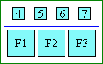 ルビテキストがベースより短いときの distribute-space 配置ルビのキャラクタのレイアウトの図